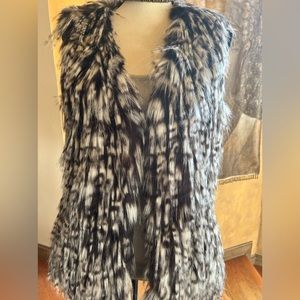 Via Spiga Faux Fur Vest Small Black